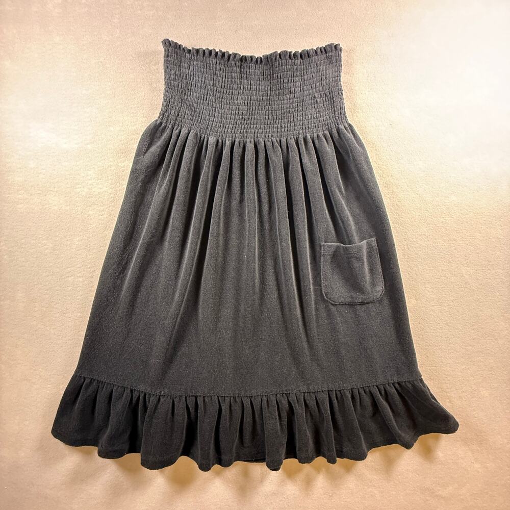 Plush & Lush black terry cloth swimsuit cover up dress - towel dress beach sz XL